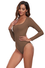 Load image into Gallery viewer, Square Neck Long Sleeve Active Bodysuit