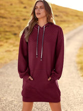 Load image into Gallery viewer, Textured Drawstring Tunic Hoodie