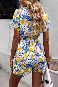 JULIANNA Floral Drawstring Romper