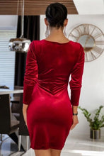 Load image into Gallery viewer, Surplice Long Sleeve Mini Dress