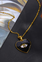 Load image into Gallery viewer, Heart &amp; Evil Eye Shape 18K Gold Plated Pendant Necklace