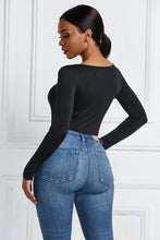 Load image into Gallery viewer, Half Zip Scoop Neck Long Sleeve Bodysuit