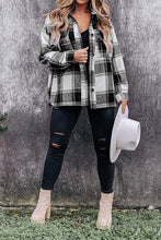 Load image into Gallery viewer, Plaid Pocketed Dropped Shoulder Coat