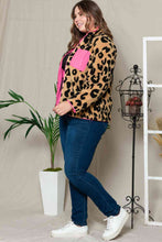 Load image into Gallery viewer, Plus Size Leopard Zip Up Jacket with Pockets