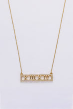 Load image into Gallery viewer, Inlaid Cubic Zirconia Bar Pendant Necklace