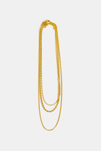 Load image into Gallery viewer, Stainless Steel 18K Gold Pleated Triple Layer Necklace