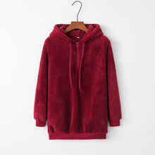 Load image into Gallery viewer, Quarter-Zip Drawstring Teddy Hoodie