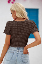 Load image into Gallery viewer, Round Neck Short Sleeve Cropped Top