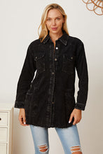 Load image into Gallery viewer, Raw Hem Pocketed Button Up Jacket