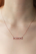 Load image into Gallery viewer, Inlaid Cubic Zirconia Bar Pendant Necklace