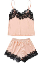 Load image into Gallery viewer, Lace Detail Spaghetti Strap Top and Shorts Lounge Set