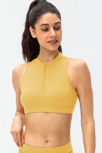 Load image into Gallery viewer, Full Size Cropped Cutout Back Zipper Front Active Tank Top