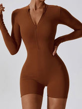 Load image into Gallery viewer, Half Zip Long Sleeve Active Romper