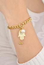 Load image into Gallery viewer, Hamsa Hand Chunky Chain Bracelet