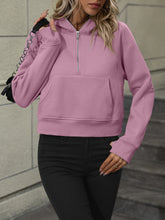 Load image into Gallery viewer, Zip-Up Raglan Sleeve Hoodie with Pocket