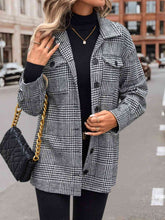 Load image into Gallery viewer, Houndstooth Drop Shoulder Collared Jacket