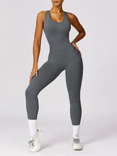 Load image into Gallery viewer, Cutout Racerback Active Jumpsuit