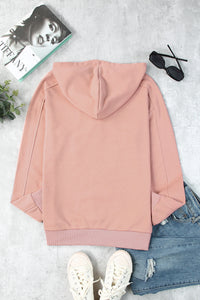 Lace-Up Dropped Shoulder Hoodie