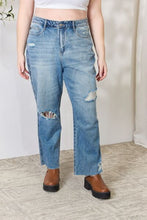 Load image into Gallery viewer, Judy Blue Full Size Distressed Raw Hem Straight Jeans