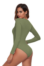 Load image into Gallery viewer, Square Neck Long Sleeve Active Bodysuit