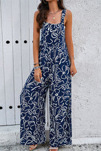 Load image into Gallery viewer, Printed Wide Strap Jumpsuit with Pockets