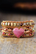 Load image into Gallery viewer, Handmade Heart Shape Triple Layer Beaded Bracelet