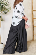 Load image into Gallery viewer, Pocketed Dropped Shoulder Shirt and Wide Leg Pants Set