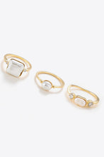 Load image into Gallery viewer, Pearl 18K Gold-Plated Ring Set