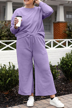 Load image into Gallery viewer, Double Take Full Size Textured Long Sleeve Top and Drawstring Pants Set