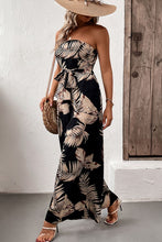 Load image into Gallery viewer, Printed Strapless Wide Leg Jumpsuit with Pockets