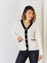 Load image into Gallery viewer, Contrast Trim Button Up Cardigan