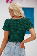 Load image into Gallery viewer, Round Neck Short Sleeve Cropped Top