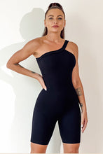 Load image into Gallery viewer, Asymmetrical Neck Wide Strap Active Romper