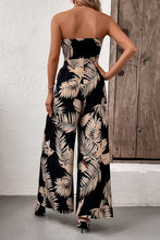 Load image into Gallery viewer, Printed Strapless Wide Leg Jumpsuit with Pockets