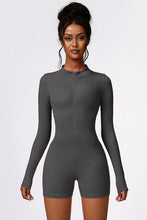 Load image into Gallery viewer, Half Zip Long Sleeve Active Romper