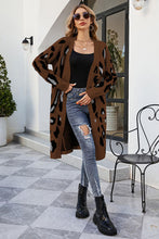 Load image into Gallery viewer, Leopard Open Front Cardigan with Pockets