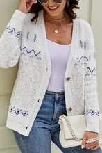 Load image into Gallery viewer, Printed V-Neck Buttoned Cardigan