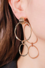 Load image into Gallery viewer, Double Hoop Zinc Alloy Drop Earrings