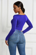 Load image into Gallery viewer, Half Zip Scoop Neck Long Sleeve Bodysuit