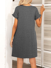 Load image into Gallery viewer, HEATHER Flounce Sleeve Dress