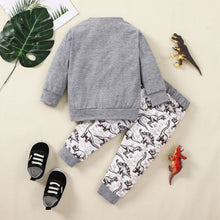 Load image into Gallery viewer, Kids Graphic Sweatshirt and Dinosaur Print Joggers Set