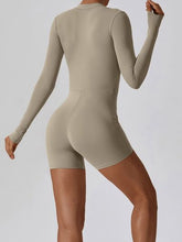 Load image into Gallery viewer, Half Zip Long Sleeve Active Romper