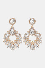 Load image into Gallery viewer, Zinc Alloy Frame Glass Stone Dangle Earrings