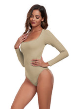 Load image into Gallery viewer, Square Neck Long Sleeve Active Bodysuit