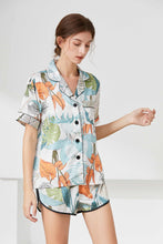 Load image into Gallery viewer, Lapel Collar Shirt and Shorts Lounge Set