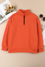 Load image into Gallery viewer, Quarter Zip Dropped Shoulder Sweatshirt