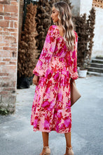 Load image into Gallery viewer, Printed Balloon Sleeve Midi Dress