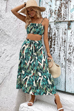 Load image into Gallery viewer, Botanical Print Cami and Tiered Skirt Set