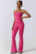 Load image into Gallery viewer, Halter Neck Flare Sport Jumpsuit