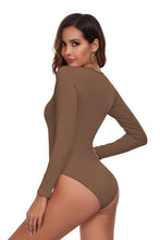 Load image into Gallery viewer, Square Neck Long Sleeve Active Bodysuit